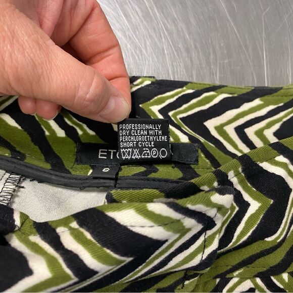ETCETERA Chevron Print Olive Black Pencil Skirt - Picture 7 of 13